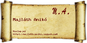 Majláth Anikó névjegykártya